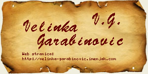 Velinka Garabinović vizit kartica